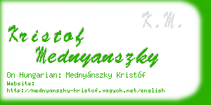 kristof mednyanszky business card